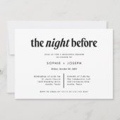 モダン文字 |リハーサルの前の夜 招待状 (正面)