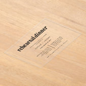 モダン文字 | リハーサルディナー アクリル招待状 (レイダウン)