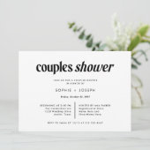 モダン文字 | 白黒カップルのシャワー 招待状 (スタンド正面)