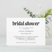 モダン文字 | 白黒ブライダルシャワー 招待状 (スタンド正面)