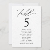 モダン斑付きテーブル番号座席表 (裏面)