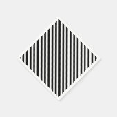 モダン斜め白黒ストライプ色 スタンダードカクテルナプキン (角)