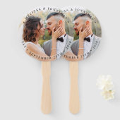 モダン新婦シンプルの写真結婚 ハンドファン (正面&裏面)