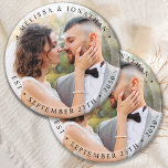 モダン新婦シンプルの写真結婚 マグネット<br><div class="desc">仕上げtouchは、これらの結婚と写真のマグモダンンでシンプルお使いの結婚に追加する。全てのゲストへの結婚式の引き出物として完璧。おカスタマイズ客様の結婚婚約写真と新しい写真お気に入りのを使って、これらの磁石の名前と日付でパーソナライズ。一致する結婚結婚式の引き出物、新しい贈り物、たった今結婚しましたのキープサケについては、当社のコレクションを参照。COPYRIGHT © 2020 Judy Burrows,  Black Dog Art - All Rights Reserved.新婦モダンシンプルフォ結婚トの磁石</div>