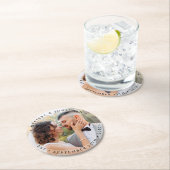 モダン新婦シンプルの写真結婚 ラウンドペーパーコースター (インサイチュ)