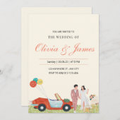 モダン新婦パーソナライズされたの結婚招き 招待状 (正面/裏面)