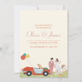 モダン新婦パーソナライズされたの結婚招き 招待状 (正面)