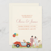 モダン新婦パーソナライズされたの結婚招き 招待状 (正面/裏面)