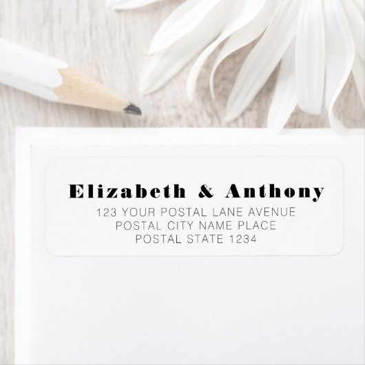 モダン新婦ホワイト結婚差出人住所 ラベル (インサイチュ)
