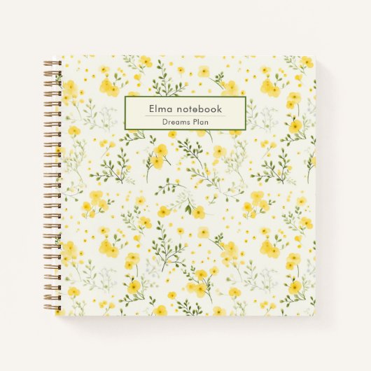 モダン新学期の花の模様フローラ ノートブック (正面)