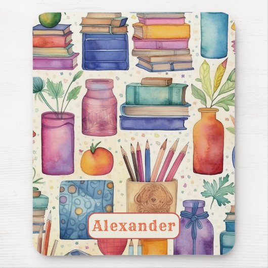 モダン新学期供給パターン名 マウスパッド (正面)