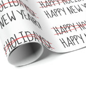 モダン新年おもしろいを迎える遅いハッピーホリデー ラッピングペーパー (ロールコーナー)