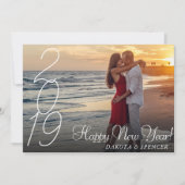 モダン新年を迎える |シックなカスタム写真 シーズンカード (正面)