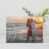 モダン新年を迎える |シックなカスタム写真 シーズンカード (スタンド正面)