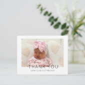 モダン新生児ありがとう写真はがき ポストカード (スタンド正面)