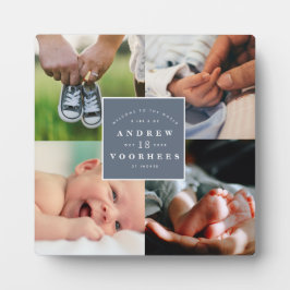 モダン新生児写真コラージュ フォトプラーク