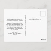 モダン新生児手書写真 ポストカード (裏面)