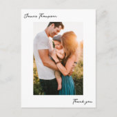 モダン新生児手書写真 ポストカード (正面)