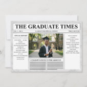 モダン新聞卒業式招待状 20266 招待状 (正面)
