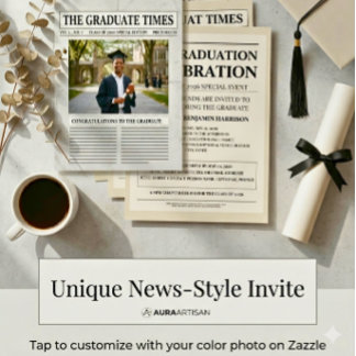 モダン新聞卒業式招待状 20266 招待状