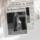 モダン新聞風フォトプロポーズ発表The Proposal Timesお洒落 セーブザデート