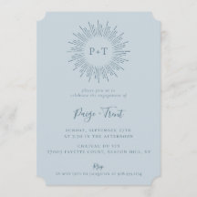 モダン日が差すことライトブルー婚約パーティ