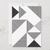 モダン日付を保存する最小限の幾何学的 招待状 (裏面)