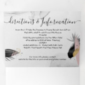 モダン日本の抽象芸術結婚ストローク 三つ折り招待状 (内部最初)