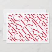 モダン明るいメリータイポグラフィフォトクリスマス シーズンカード (裏面)