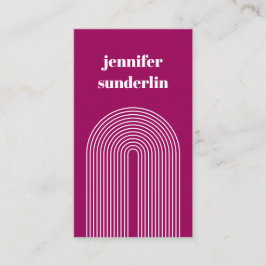 モダン明るい赤紫色ピンクのジオメトリアーチ 名刺