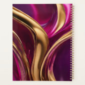 モダン明るい赤紫色紫と金ゴールド- プランナー手帳 (裏面)