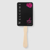 モダン明るい赤紫色結婚蘭 ハンドファン (正面)