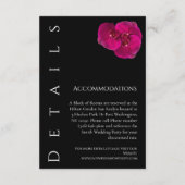 モダン明るい赤紫色蘭結婚の詳細- エンクロージャーカード (裏面)