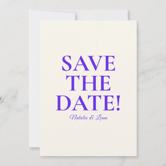 モダン明カラフルはっきりした結婚レトロユニークズ セーブザデート (正面)