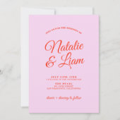 モダン明カラフルるいレトロユニークファンキーs 招待状 (正面)