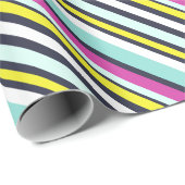 モダン明カラフル斜ストライプパターン（の模様が）ある ラッピングペーパー (ロールコーナー)