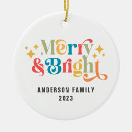 モダン明メリーるいレトロカラフル家族 セラミックオーナメント