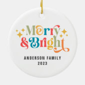 モダン明メリーるいレトロカラフル家族 セラミックオーナメント (裏面)