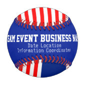 モダン星と縞のターゲットラウンデルパーソナライズされた 野球ボール (裏面)