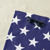 モダン星と縞パーソナライズされた ビーチタオル (インサイチュ)