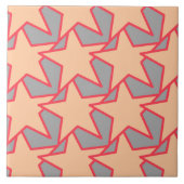 モダン星の幾何学的 – コーラルオレンジとグレー タイル (正面)