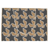 モダン星の幾何学的 – トープと灰色/灰色 ラージペーパーバッグ (裏面)