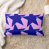 モダン星の幾何学的 – ネイビーとオーキッドピンク ランバークッション (ブランケット)