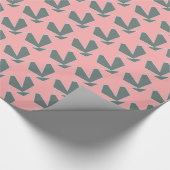 モダン星の幾何学的 – 灰色とコーラルピンク ラッピングペーパー (角)