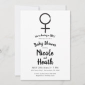 モダン星占いビーナスフェミニンベビーガールシャワー 招待状 (正面)