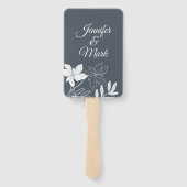 モダン春の花。カップル名タイポグラフィ。 ハンドファン (裏面)