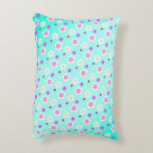 モダン春アクア勾配紫色の花柄 アクセントクッション (裏面(縦))