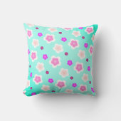 モダン春アクア勾配紫色の花柄 クッション (正面)