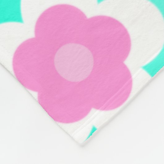 モダン春アクア勾配紫色の花柄 フリースブランケット (角)