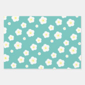 モダン春アクア勾配紫色の花柄 ラッピングペーパーシート (正面)